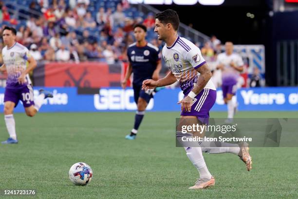 Orlando City SC forward Alexandre Pato attacks during a match between the New England Revolution and Orlando City SC on June 15 at Gillette Stadium...