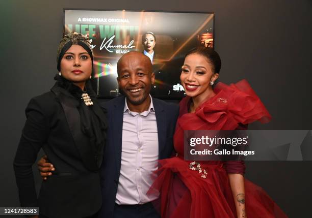 Magdalene Moonsamy, Bonsai Shongwe & Kelly Khumalo at the Season 3 premiere launch of Life with Kelly Khumalo in The Mesh Club, Rosebank on July 02,...