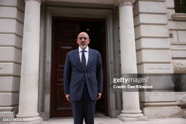 Newly appointed Chancellor Of The Exchequer Nadim Zahawi arrives at the Treasury on July 6, 2022 in London, England. Minister for Health, Sajid...