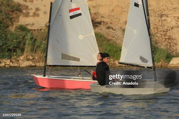 Athletes aged between 8 and 20 learn sailing with Turkish-made sails at the training camp established on the Tigris River, which suffers from air and...