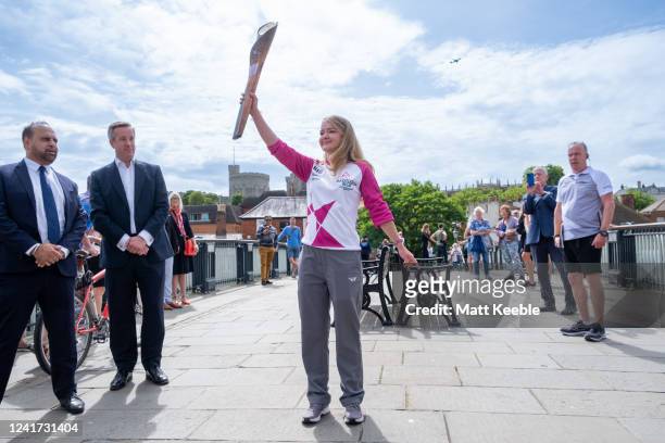 The Queens Baton visits Windsor on July 6th, 2022 in England as part of the Birmingham 2022 Queens Baton Relay. The Queens Baton Relay is touring...