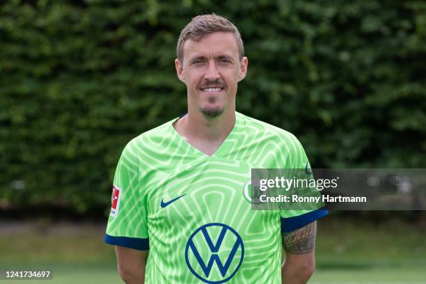 Max Kruse of VfL Wolfsburg poses during the team presentation at Volkswagen Arena on July 6, 2022 in Wolfsburg, Germany.