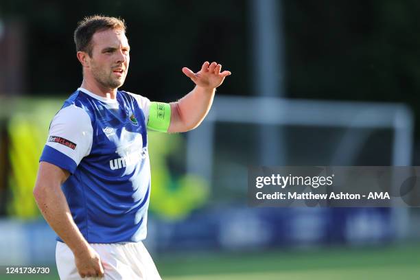 Jamie Mulgrew of Linfield FC during the UEFA Champions League First Qualifying Round First Leg match between The New Saints and Linfield at Park Hall...