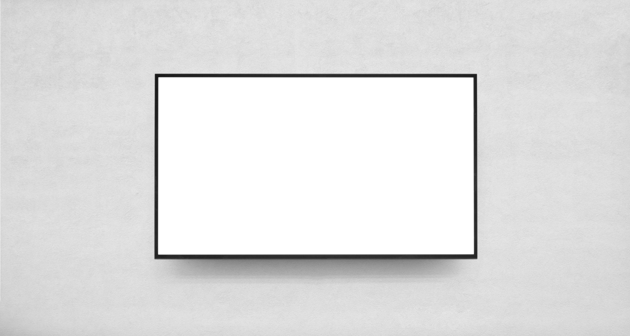 tv mounted on wall