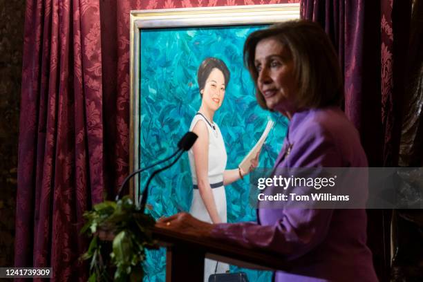 Speaker of the House Nancy Pelosi, D-Calif., attends a portrait unveiling ceremony for the late Rep. Patsy Mink, D-Hawaii, in the U.S. Capitols...