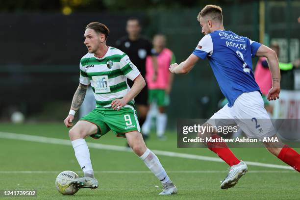 Declan McManus of TNS The New Saints during the UEFA Champions League First Qualifying Round First Leg match between The New Saints and Linfield at...