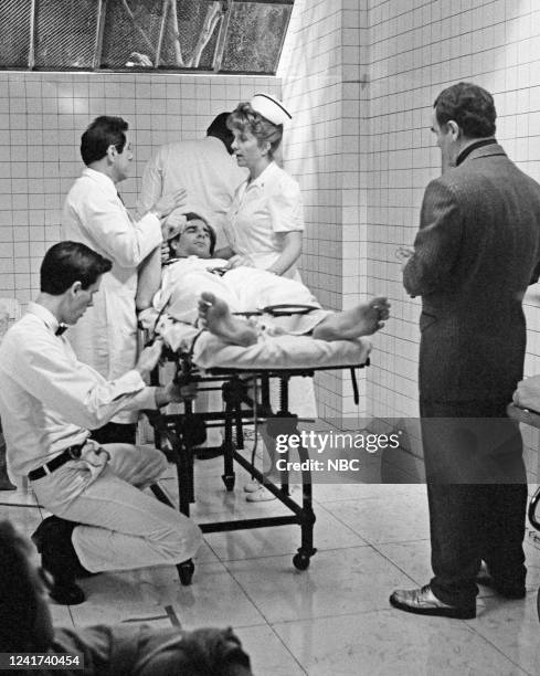 Shock Theater - October 3, 1954 Episode 322 Pictured: Nick Brooks as Freddie, David Proval as Dr. Masters, Scott Bakula as Dr. Sam Beckett, Lee...