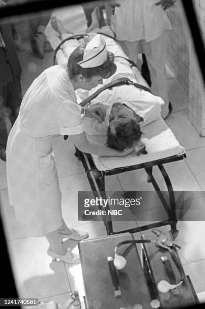 Shock Theater - October 3, 1954 Episode 322 Pictured: Lee Garlington as Nurse Chatam, Scott Bakula as Dr. Sam Beckett