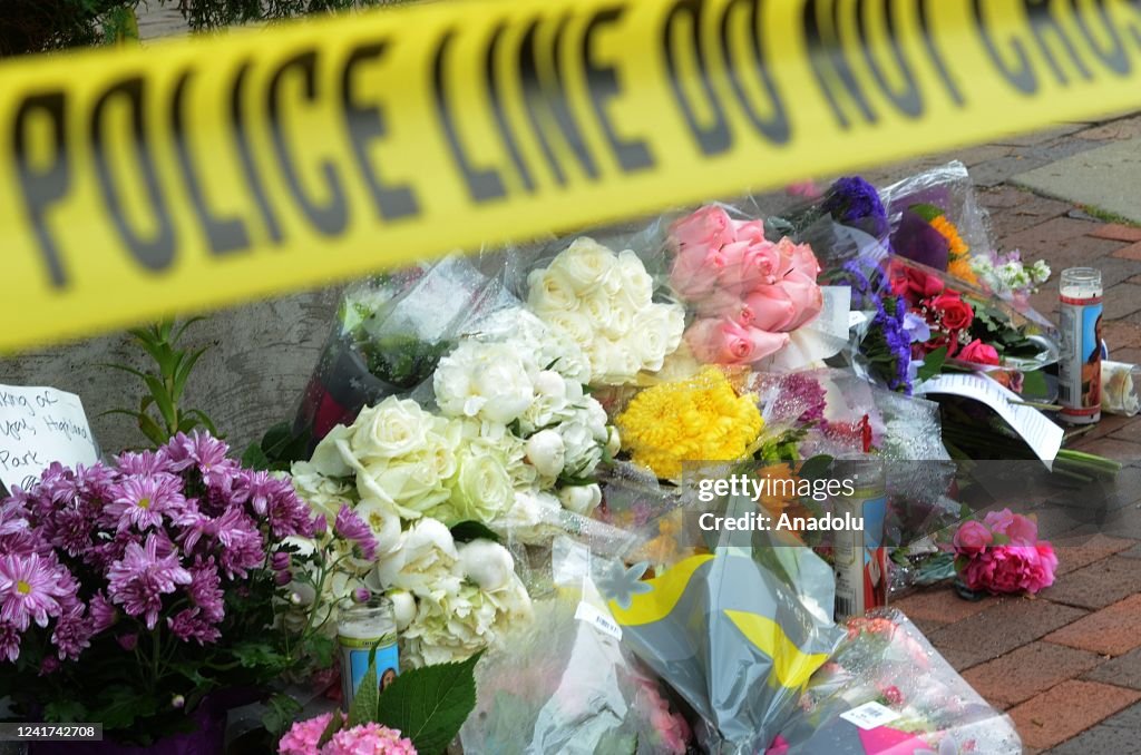 Aftermath of Highland Park parade shooting