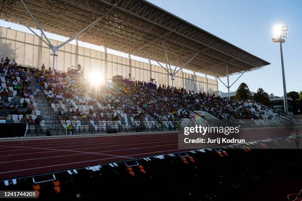 General view of the stands during day 3 of the Jerusalem 2022 European Athletics U18 Championships at Givat-Ram Stadium on July 6, 2022 in Jerusalem,...