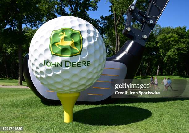 The giant John Deere golf ball and club as seen during the final round of the John Deere Classic Golf Tournament on July 03 at TPC Deere Run, Silvis,...