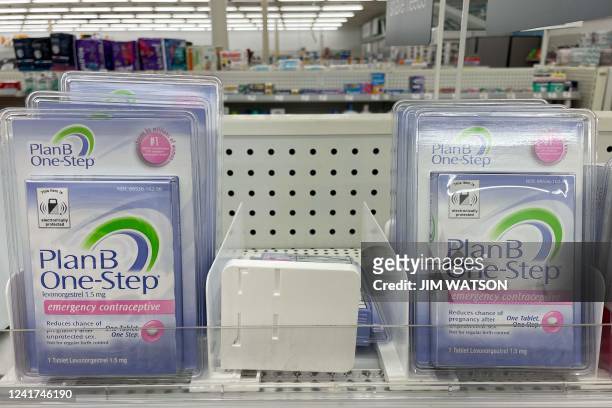 Plan-B, emergency contraceptive, on the self in a drug store in Annapolis, Maryland, on July 6, 2022. - The US Supreme Court ruling that overturned...