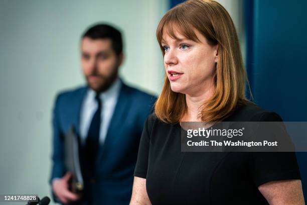 March 31, 2022: White House Director of Communications Kate Bedingfield during the daily press briefing in the James Brady Room at the White House on...