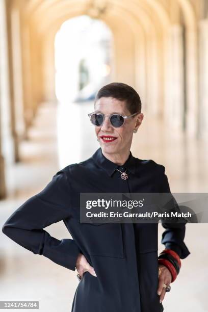 Writer Diane de Beauvau-Craon is photographed for Paris Match on May 18, 2022 in Paris, France.