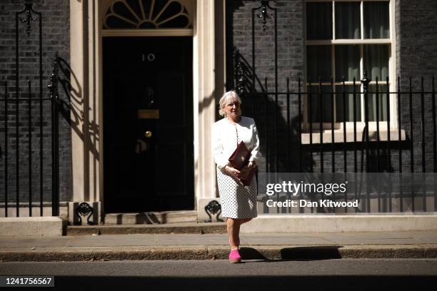 Culture Secretary Nadine Dorries leaves after a Cabinet Meeting on July 7, 2022 in London, England. After many ministerial resignations over the last...