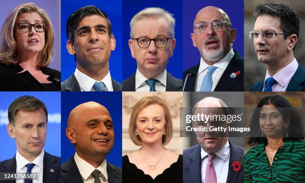 In this composite image a comparison has been made between the rumoured 10 Conservative Leader candidates Penny Mordaunt, Rishi Sunak, Michael Gove,...