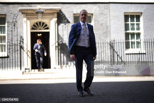 Deputy Prime Minister Dominic Raab leaves after a Cabinet Meeting on July 7, 2022 in London, England. After many ministerial resignations over the...