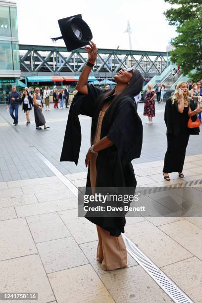 Naomi Campbell celebrates officially becoming Dr. Naomi Campbell as she was formally awarded an honorary PhD from The University for the Creative...