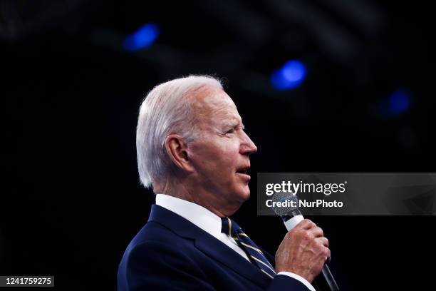 President Joe Biden is holding a press conference during the NATO Summit at the IFEMA congress centre in Madrid, Spain on June 30, 2022.