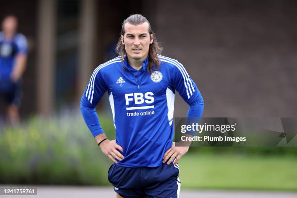 Caglar Soyuncu of Leicester City during the Leicester City training session at Leicester City Training Ground, Seagrave on July 7th, 2022 in...