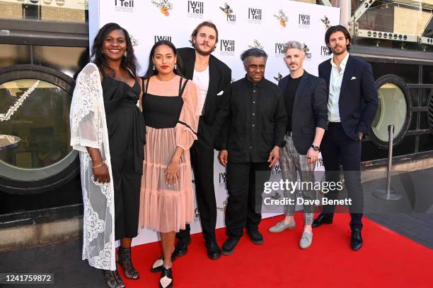 Lola Atkins, Izzy Jones, Aron von Andrian, Tedroy Newell and Gold Movie Awards founder James Matthewson and guest attend the UK Premiere of "Purple...