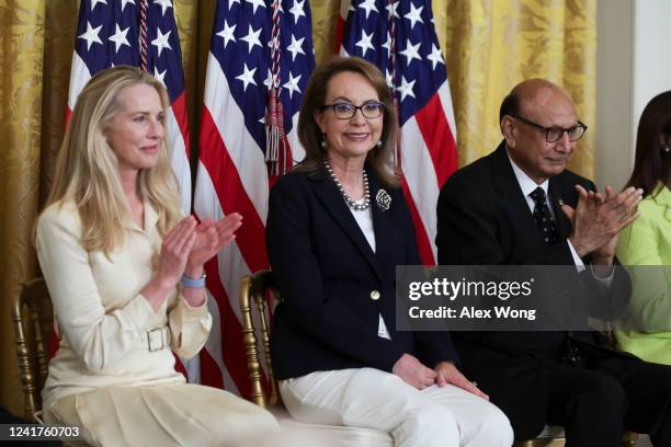 Laurene Powell Jobs, widow of Steve Jobs, gun control advocate and former Rep. Gabrielle Giffords , and Khizr Khan, Gold Star father of U.S. Army...