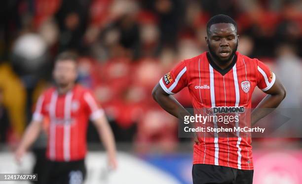 Derry , United Kingdom - 7 July 2022; James Akintunde of Derry City after the UEFA Europa Conference League 2022/23 First Qualifying Round First Leg...