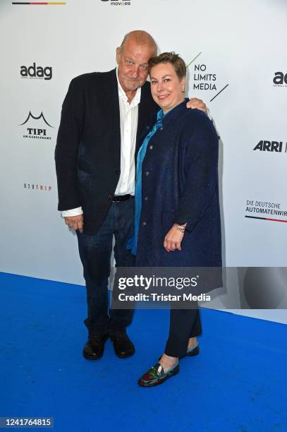 Leonard Lansink and his wife Maren Muntenbeck attend the German Producers Alliance Summer Party at Tipi am Kanzleramt on July 7, 2022 in Berlin,...