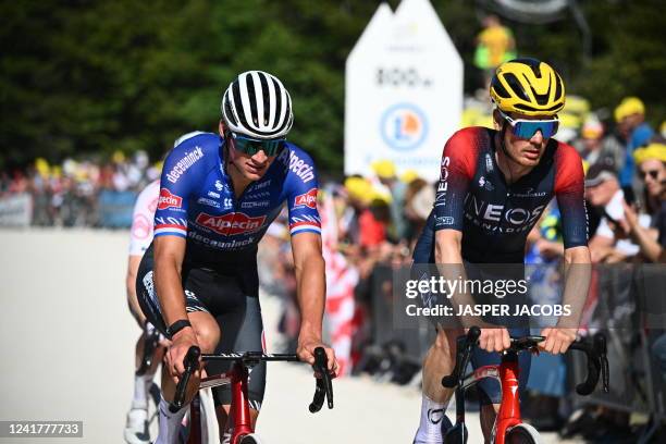 Dutch Mathieu van der Poel of Alpecin-Deceuninck pictured in action during stage seven of the Tour de France cycling race, a 176 km race from...