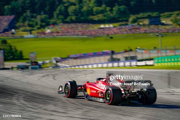 Charles Leclerc of Monaco and Ferrari during the F1 Grand Prix of Austria - Practice and Qualifying at Red Bull Ring on July 8, 2022 in Spielberg,...