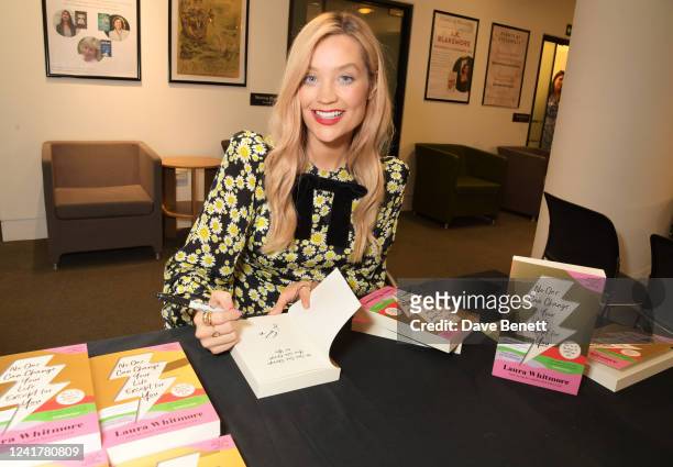 Laura Whitmore attends a special In Conversation to celebrate the launch of her new book "No One Can Change Your Life Except For You" at Waterstones...