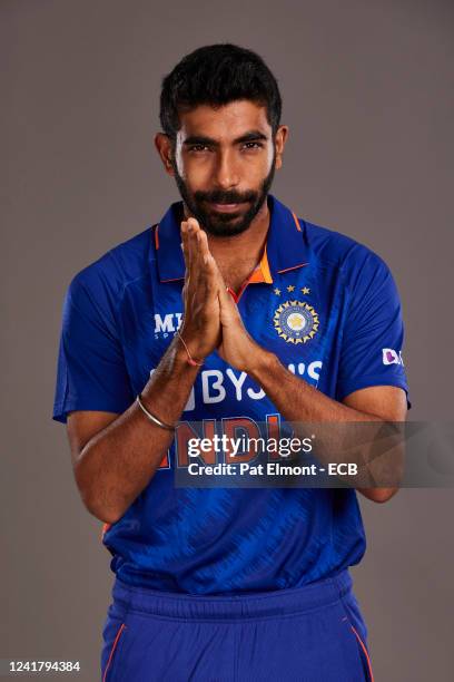 Jasprit Bumrah of India poses during a portrait session at the Hyatt Hotel on July 9, 2022 in Birmingham, England.