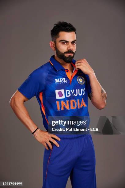 Virat Kohli of India poses during a portrait session at the Hyatt Hotel on July 9, 2022 in Birmingham, England.