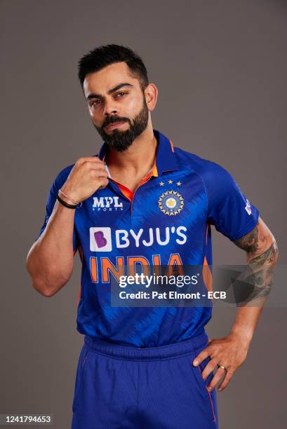 Virat Kohli of India poses during a portrait session at the Hyatt Hotel on July 9, 2022 in Birmingham, England.