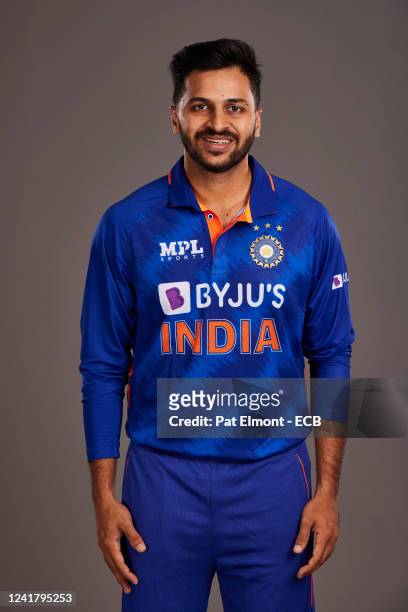 Shardul Thakur of India poses during a portrait session at the Hyatt Hotel on July 9, 2022 in Birmingham, England.