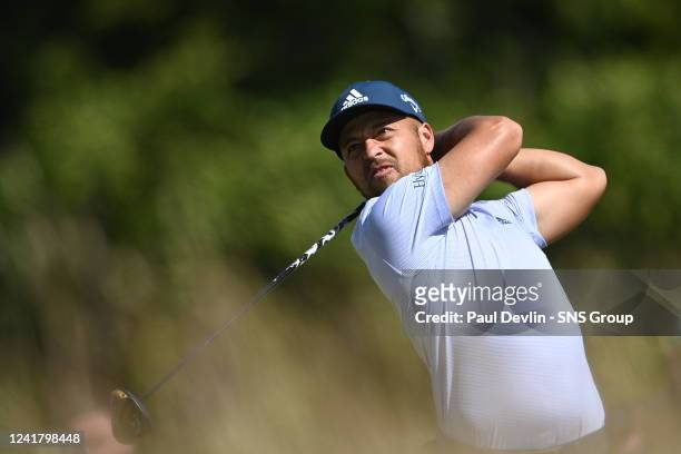 Xander Schauffele on the 1st hole during Day Three of the Genesis Scottish Open at The Renaissance Club, on July 09 in North Berwick, Scotland.