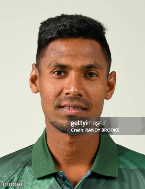 Mustafizur Rahman of Bangladesh poses for a portrait at the Habour Club in Rodney Bay, Saint Lucia, on June 28, 2022.