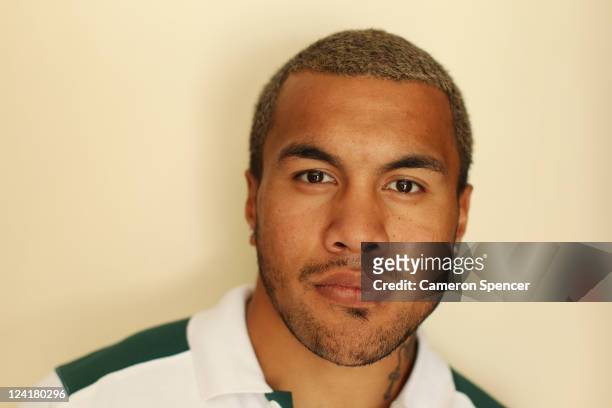Digby Ioane of the Wallabies poses during an Australia IRB Rugby World Cup 2011 press conference at Crowne Plaza on September 9, 2011 in Auckland,...