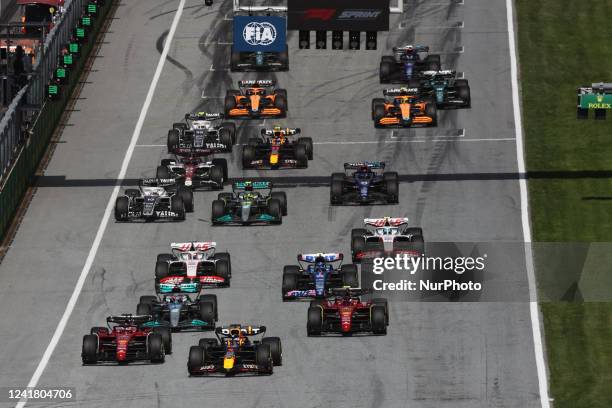 Start of the sprint for the Formula 1 Austrian Grand Prix at Red Bull Ring in Spielberg, Austria on July 9, 2022.