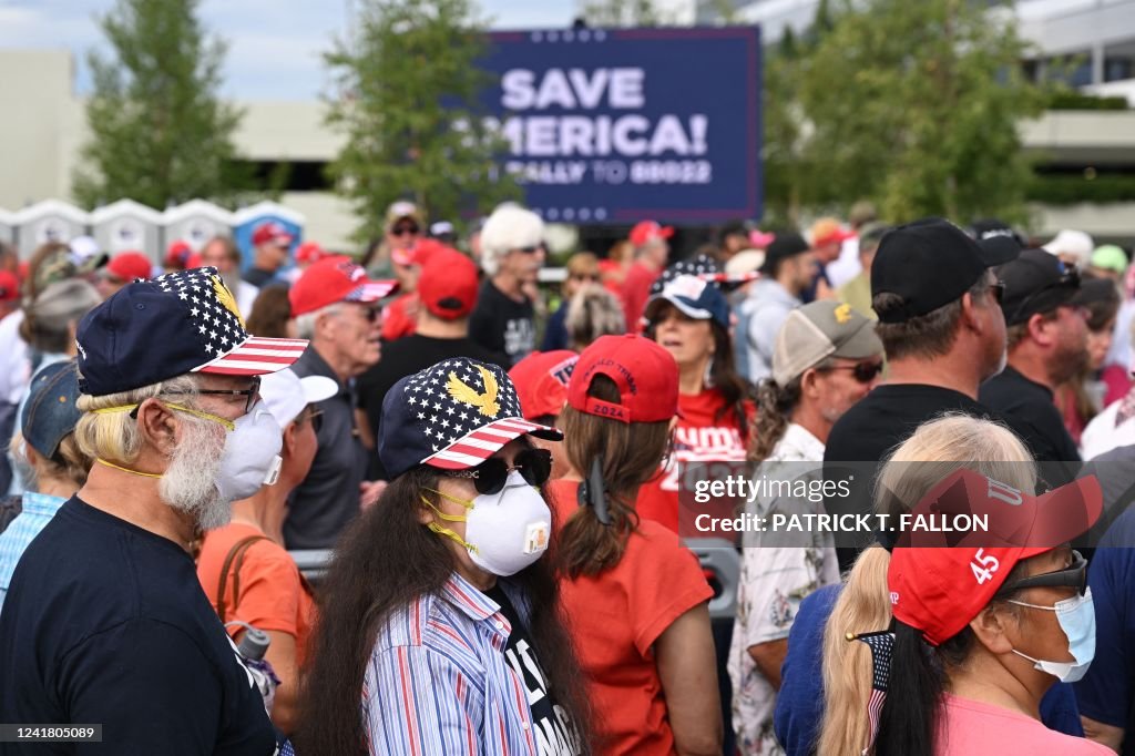 America Rallies People arrive for a