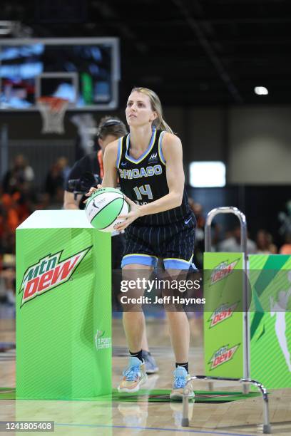 Allie Quigley of the Chicago Sky shoots the ball during the 2022 WNBA MTN DEW 3-Pt Contest as part of the 2022 WNBA All-Star Weekend on July 9, 2022...