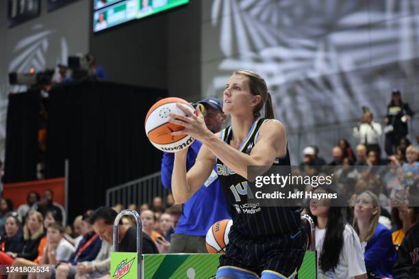 Allie Quigley of the Chicago Sky shoots the ball during the 2022 WNBA MTN DEW 3-Pt Contest as part of the 2022 WNBA All-Star Weekend on July 9, 2022...