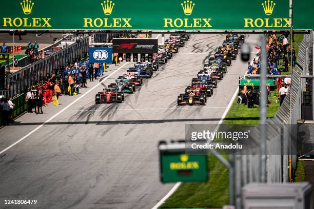 The start of the sprint race at the Formula 1 Championship, Red Bull Ring on July 09 Spielberg, Austria.