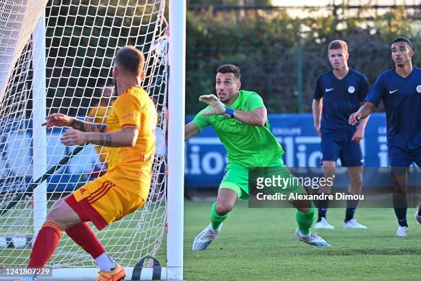 Matis CARVALHO of Montpellier during the friendly match between Montpellier and Rodez at Training Center of Grammont on July 9, 2022 in Montpellier,...