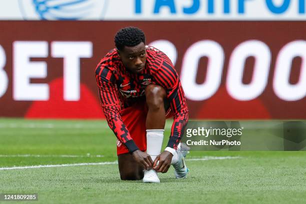 Quincy Promes of Spartak Moscow during warm-up ahead of the OLIMPBET Russian Supercup match between Zenit St. Petersburg and Spartak Moscow on July...