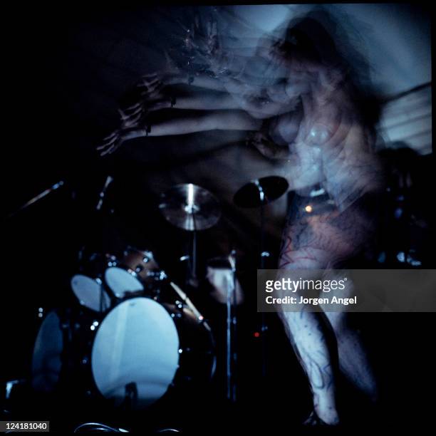 1st JUNE: Stacia from English rock band Hawkwind dances live on stage in Copenhagen, Denmark in June 1972.