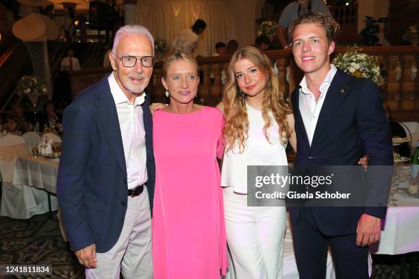 Franz Beckenbauer and his wife Heidi Beckenbauer, daughter Francesca Beckenbauer and son Joel Beckenbauer during the 33rd KaiserCup 2022 golf...