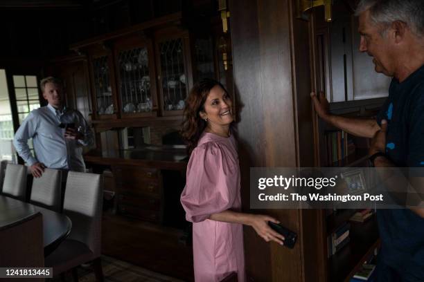 Mackinac Island, MI Michigan Gov. Gretchen Whitmer jokes with her husband Dr. Marc Mallory before he gets ready for an event at the Michigan...