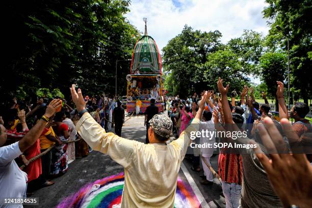 Hindu devotees sing and dance during the annual Rath Yatra, or chariot festival. As per Hindu mythology, the Ratha Yatra dates back some 5,000 years...