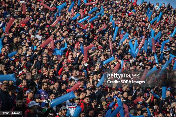 Crowds of fans seen during the match between San Lorenzo and Boca Juniors as part of Fecha 7 - Liga Professional de Futbol Argentino at Pedro...